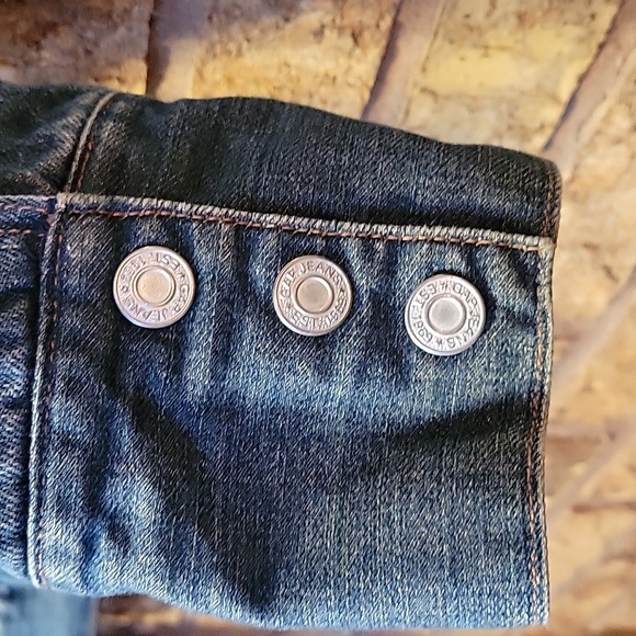 Y2K Gap Denim Jacket Warm Winter Sherpa Lined Size Large - Picture 10 of 14